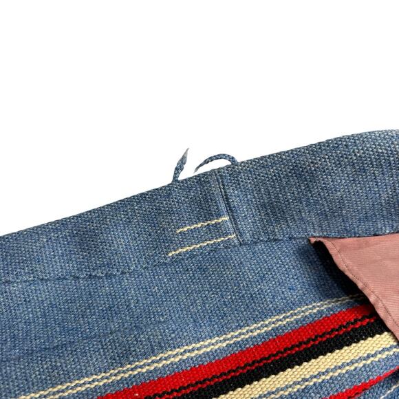 Vintage 1940s Chimayo Blanket Ganscraft Jacket Coat Wool Southwest Native Blue - Picture 10 of 16